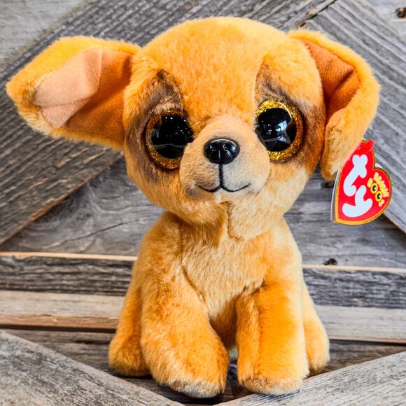 NWT-Pair of 2022 Dog TY Beanie Boos, Izzy the Pug Dog & Zuzu the Tan Dog, 6" - Picture 6 of 9